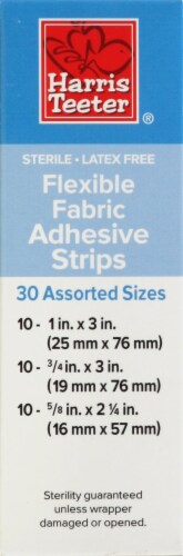 Harris Teeter® Flexible Fabric Assorted Sizes Adhesive Strips Perspective: left