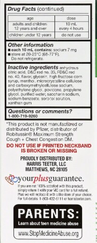Harris Teeter™ Adult Tussin Cough & Chest Congestion DM Liquid Perspective: left
