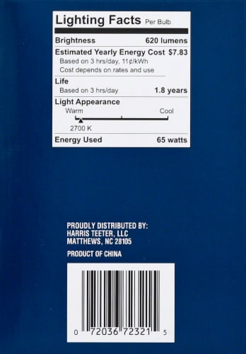 Harris Teeter™ 65-Watt BR30 Incandescent Flood Light Bulbs Perspective: left