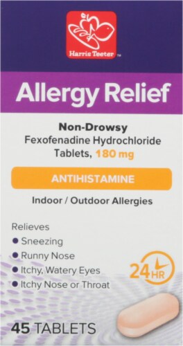 Harris Teeter™ Non Drowsy Indoor/Outdoor Allergy Relief Medicine 180 mg Perspective: left