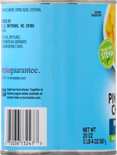 Harris Teeter™ Canned  Fancy Pineapple Chunks with Stevia Perspective: left