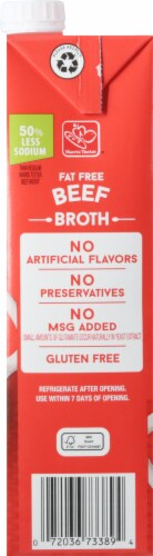 Harris Teeter Less Sodium Fat Free Beef Broth Perspective: left