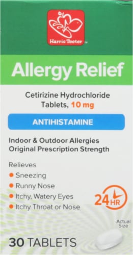 Harris Teeter™ Indoor & Outdoor Allergy Relief Tablets 10 mg Perspective: left
