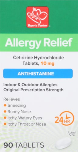 Harris Teeter™ Cetirizine Allergy Relief Tablets Perspective: left