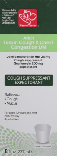 Harris Teeter Adult Tussin Cough & Chest Congestion DM Expectorant Perspective: left