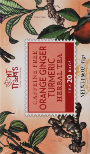 HT Traders® Caffeine Free Orange Ginger Turmeric Herbal Tea Bags Perspective: left