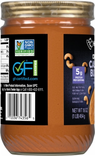 Harris Teeter Unsweetened Creamy Cashew Butter Perspective: left