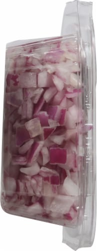 Diced Red Onions Perspective: left
