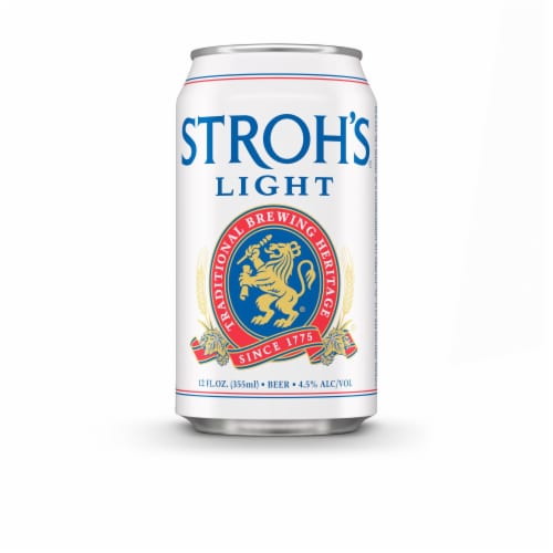 Stroh's® Light Lager Beer Perspective: left
