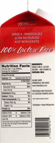 Hiland Lactose Free Vitamin D Milk Perspective: left