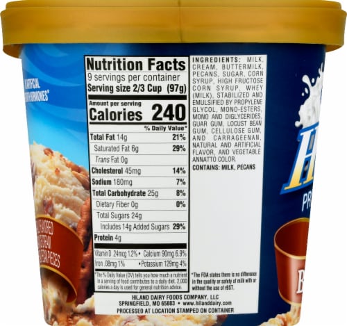 Holand Dairy Premium Butter Pecan Ice Cream Tub Perspective: left