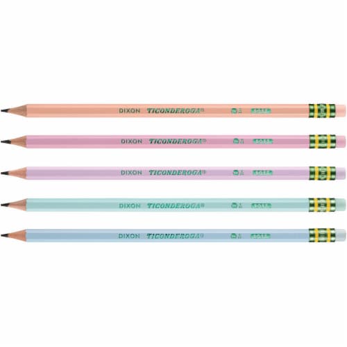 Ticonderoga® Pre-Sharpened Pastel Wood-Cased Pencils Perspective: left