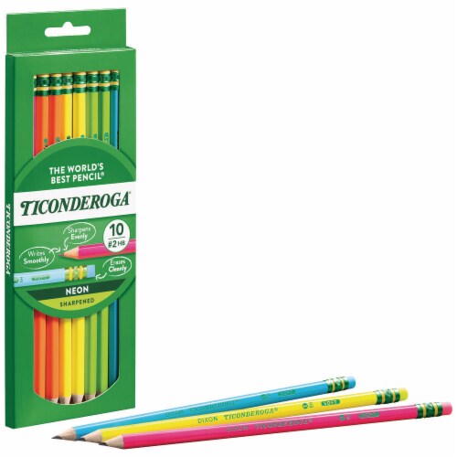 Ticonderoga® Pre-Sharpened Neon Wood Pencils Perspective: left