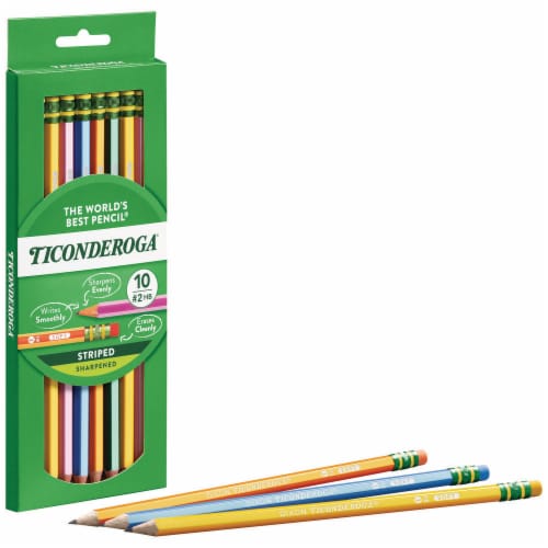 Ticonderoga #2 Sharpened Striped Pencils Perspective: left