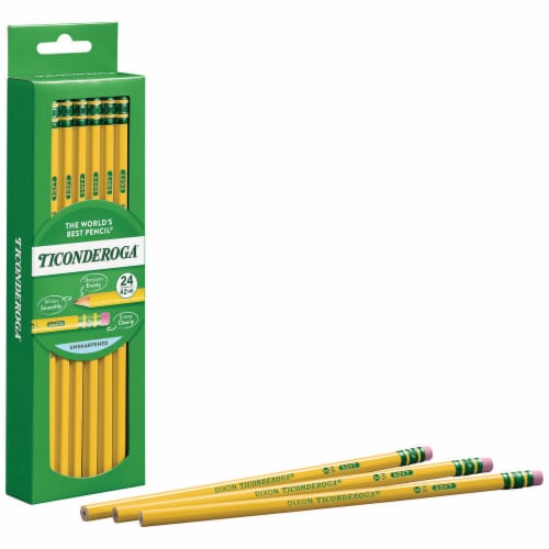 Ticonderoga® Wood-Cased Unsharpened #2 Pencils - Yellow Perspective: left