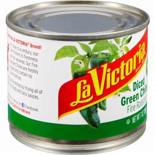 La Victoria® Mild Diced Fire Roasted Green Chiles Perspective: left