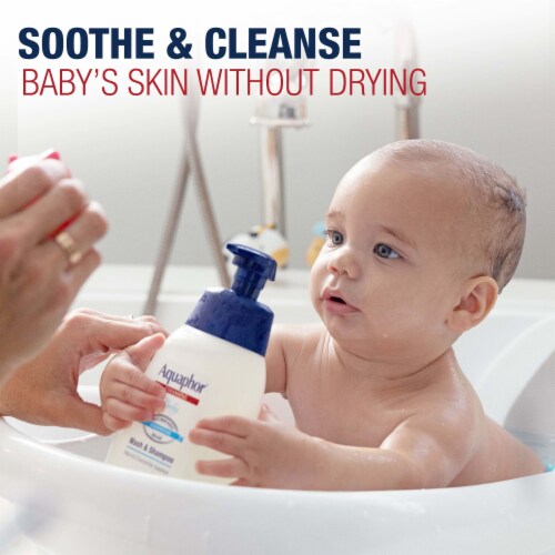 Aquaphor Baby Wash and Shampoo, Unscented Baby Shampoo and Wash Perspective: left