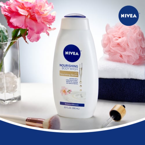NIVEA Nourishing Botanical Blossom Body Wash with Nourishing Serum Perspective: left