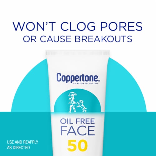 Coppertone Face Oil Free Spf 50 Sunscreen Lotion Perspective: left