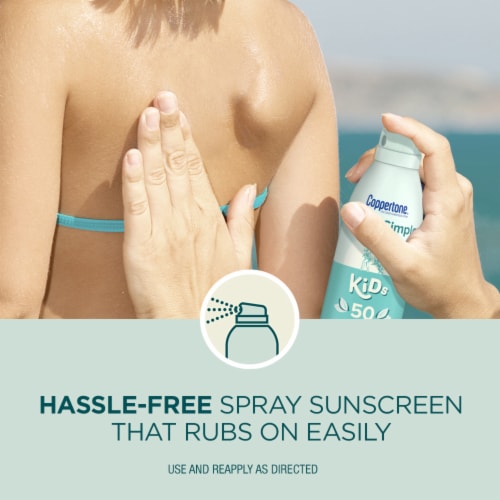 Coppertone Pure And Simple Kids Spray Sunscreen, Spf 50 Broad Spectrum Sunscreen For Kids Perspective: left