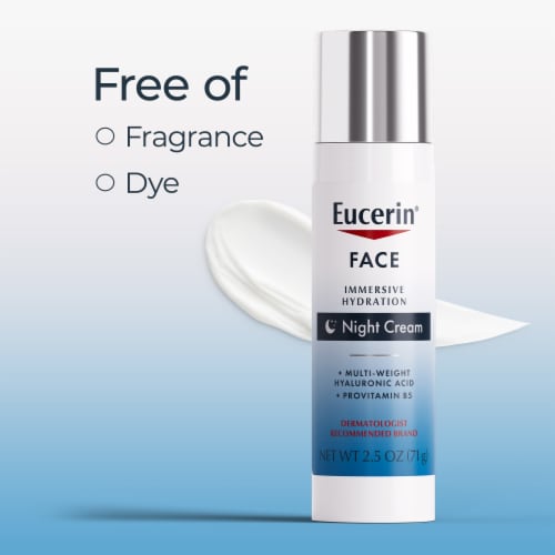 Eucerin Face Immersive Hydration Night Cream With Hyaluronic Acid Perspective: left