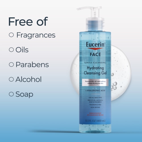 Eucerin Face Gentle Cleansing Hydrating Cleansing Gel With Hyaluronic Acid Perspective: left