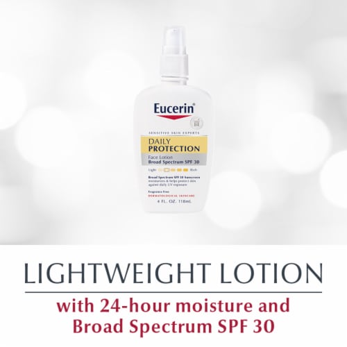 Eucerin Daily Protection Broad Spectrum SPF 30 Sunscreen Moisturizing Face Lotion Perspective: left