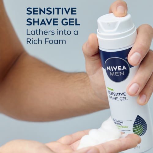 NIVEA MEN Sensitive Shave Gel for Sensitive Skin with Chamomile and Witch Hazel Extract Perspective: left
