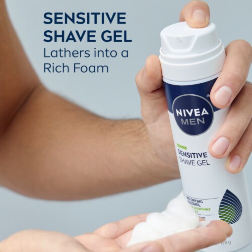 NIVEA MEN Sensitive Shave Gel for Sensitive Skin with Chamomile and Witch Hazel Extract Perspective: left