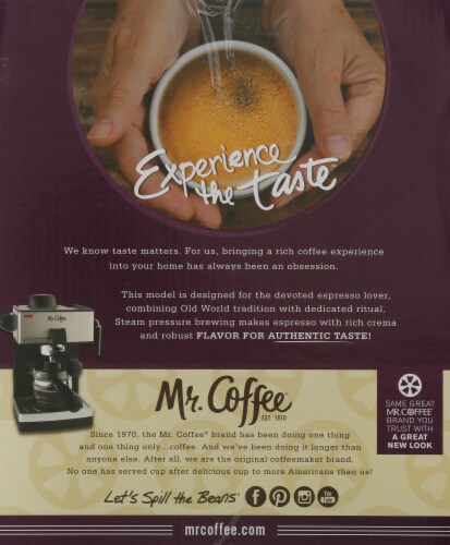 Mr. Coffee® Steam Espresso and Cappuccino Maker Perspective: left