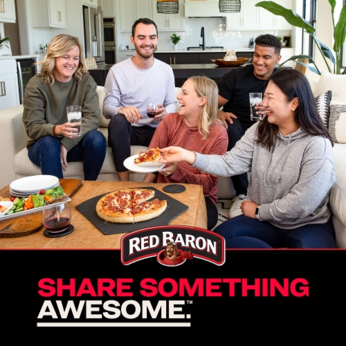 Red Baron Meat Trio Deep Dish Personal Pizza Perspective: left