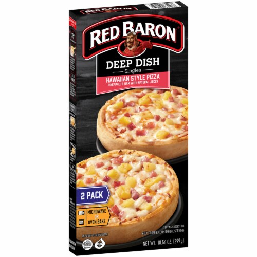 Red Baron Singles Deep Dish Hawaiian Style Pizzas Perspective: left