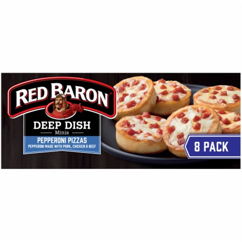 Red Baron Deep Dish Mini Pepperoni Pizzas 8 Count Perspective: left
