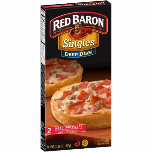 Red Baron® Singles Deep Dish Meat Trio Pizza Perspective: left