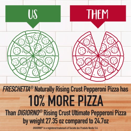 Freschetta Pepperoni Naturally Rising Crust Frozen Pizza Perspective: left