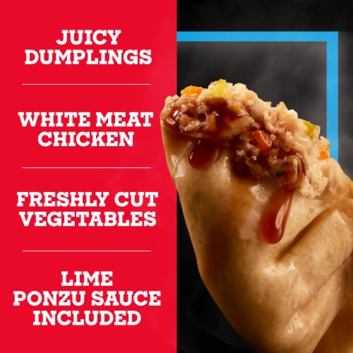 Pagoda Frozen Chicken Potstickers with Lime Ponzu Dipping Sauce Perspective: left