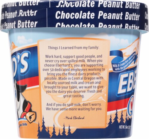 Eberhard's Chocolate Peanut Butter Ice Cream Tub Perspective: left