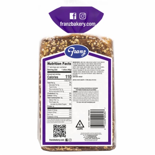 Franz Multigrain with Flax Seed & Quinoa Bread Perspective: left