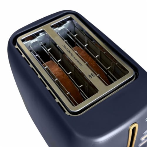 Westbend Timeless Toaster Sllate Blue - 2 Slice Perspective: left