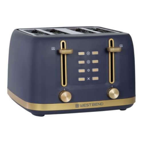 Westbend Timeless Toaster Sllate Blue - 4 Slice Perspective: left