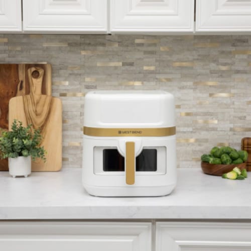 Westbend Timeless 7-quart Air Fryer - White/Gold Perspective: left