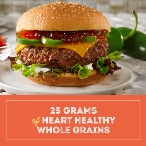 Nature's Own 100% Whole Wheat Hamburger Buns Perspective: left