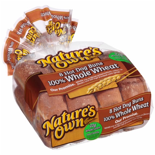 Nature's Own 100% Whole Wheat Hot Dog Buns Perspective: left