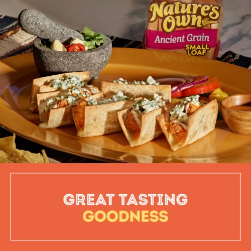 Nature's Own Ancient Grain, Small Loaf Size, Sliced Bread, 12 oz Loaf Perspective: left