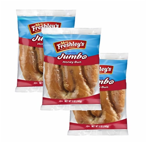 Mrs. Freshley's Honey Buns Variety Pack | Chocolate, Iced, Glazed and Jelly | 4 oz. each | 12 Perspective: left