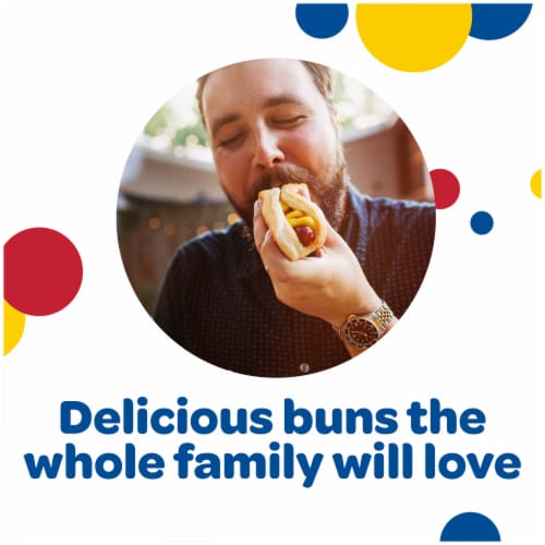 Wonder Bread Classic Hot Dog Buns, White Bread Hot Dog Buns, 12 Count Perspective: left