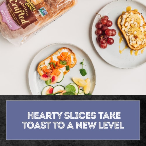 Nature's Own Perfectly Crafted Multigrain Bread Thick Sliced Non-GMO Sandwich Bread Perspective: left