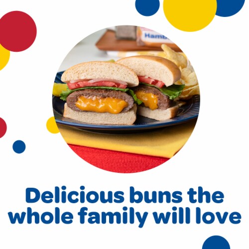 Wonder Bread Classic White Bread Hamburger Buns Perspective: left