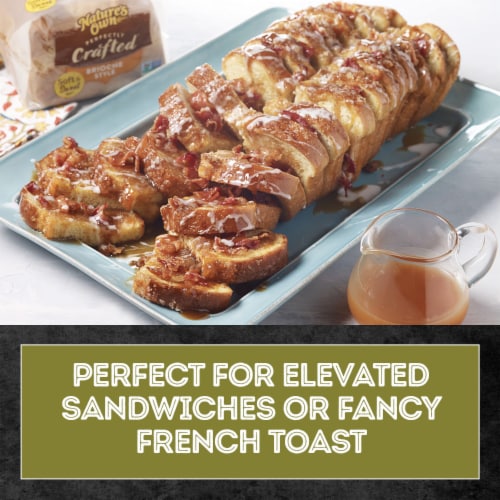 Nature's Own Perfectly Crafted Brioche Style Bread Thick Sliced Non-GMO Brioche Bread Perspective: left