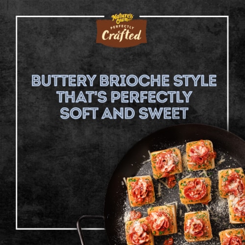 Nature's Own Perfectly Crafted Brioche Style Butter Rolls Non-GMO Dinner Rolls Perspective: left